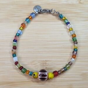 Handmade Art Glass Bracelet - Trendy Everyday Artisan Aesthetic - D014